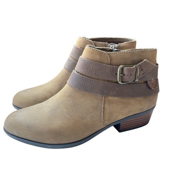 Clarks Collection Leather Side Zip Brown Ankle Booties Boots Womens Size 6 NWOB - Picture 3 of 9